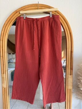 Jessica Simpson Rust Red Cropped Wide-Leg Pants